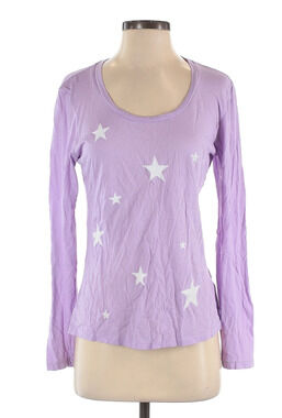Sundry Purple and White STARS Long Sleeve T-Shirt extra-small MSRP $79 LAYERING